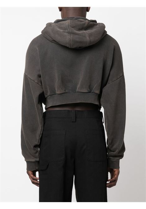 Black faded-effect zip-up sweatshirt - unisex ENTIRE STUDIOS | ES2156WB