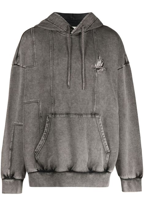 Grey logo-embroidered dyed sweatshirt - men FENG CHEN WANG | FMF16HD04GRY