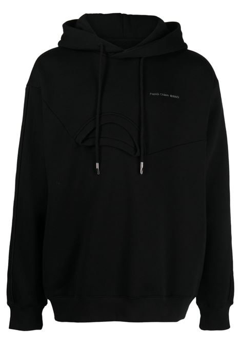 Black logo-embroidered layered-detail sweatshirt - men FENG CHEN WANG | FMF16HD05BLK
