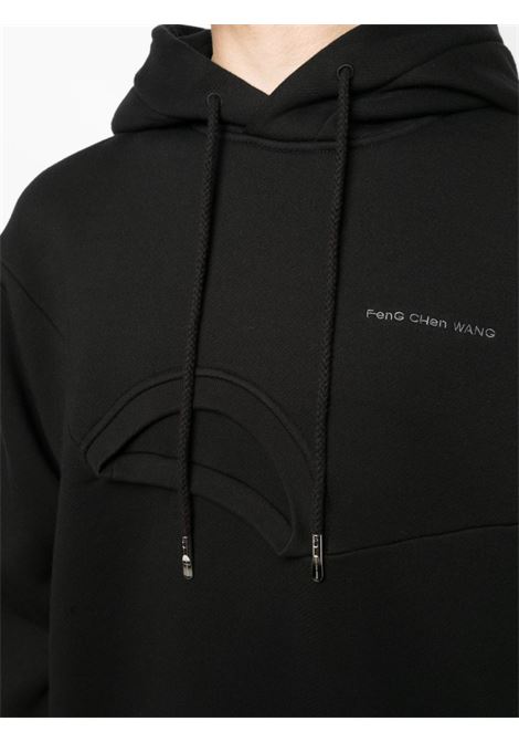 Black logo-embroidered layered-detail sweatshirt - men FENG CHEN WANG | FMF16HD05BLK
