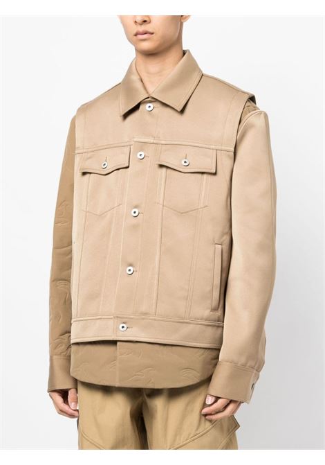 Khaki logo-patch long-sleeve jacket - men FENG CHEN WANG | FUF16JK36KHK