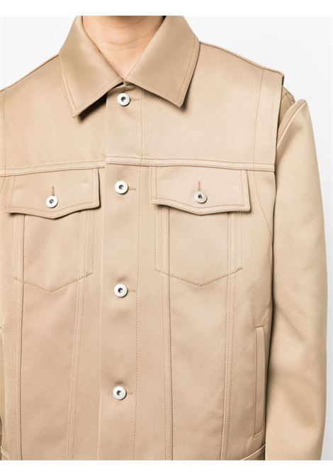 Khaki logo-patch long-sleeve jacket - men FENG CHEN WANG | FUF16JK36KHK