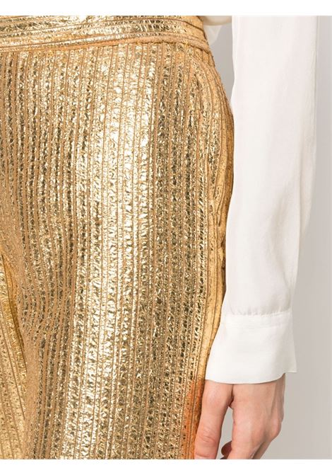 Pantaloni dritti metallizzati in oro - donna FORTE FORTE | 110489118