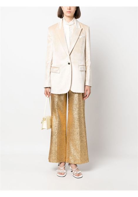 Pantaloni dritti metallizzati in oro - donna FORTE FORTE | 110489118