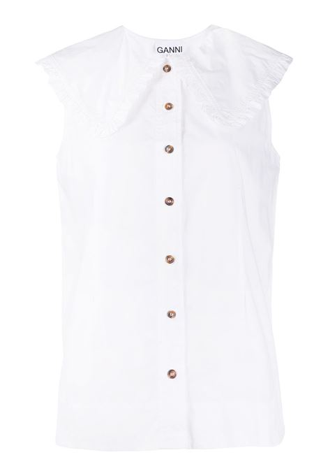 Camicia senza maniche in bianco - donna GANNI | F4715151