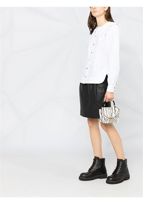 White oversized-collar buttoned shirt - women  GANNI | F5500151