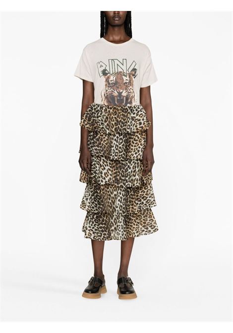 Multicolored leopard-print high-waist skirt - women GANNI | F7911859