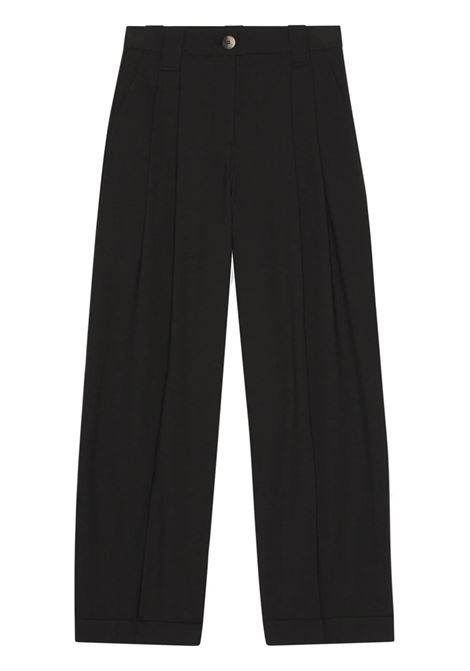 Pantaloni sartoriali a gamba ampia in nero - donna GANNI | F8075099