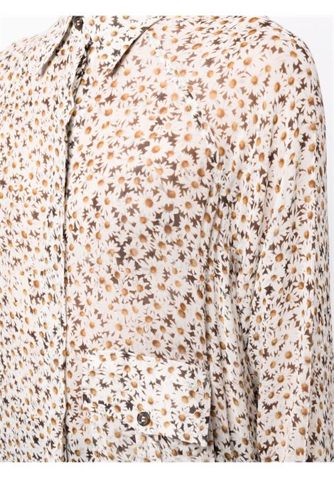 Camicia a maniche lunghe con stampa floreale multicolore - donna GANNI | F8166135