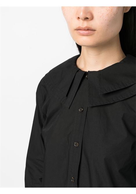 Camicia con colletto a strati in nero - donna GANNI | F8262099