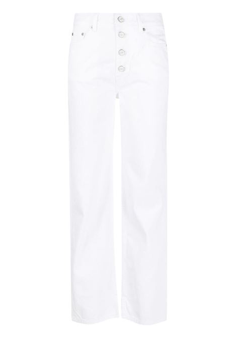 Jeans dritti a vita alta in bianco - donna GANNI | J1237151