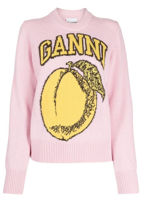 Maglione girocollo in rosa - donna GANNI | K1904491