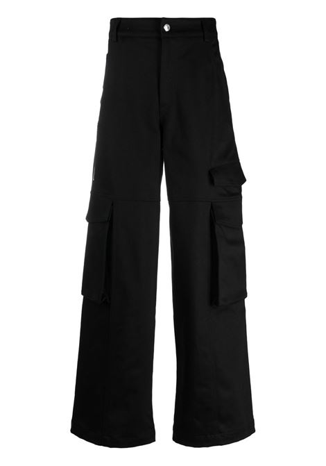 Pantaloni cargo con patch logo in nero - uomo GCDS | AI22M26056702