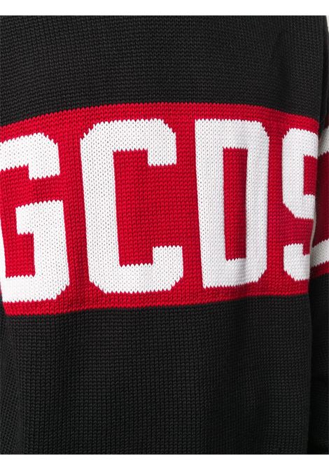 Black logo intarsia jumper - men GCDS | CC94M02115002
