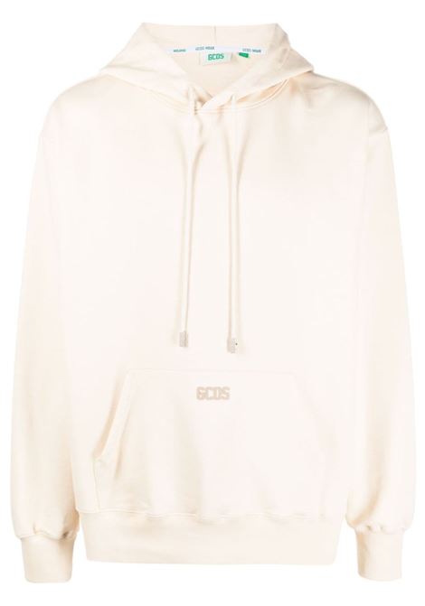 White logo-detail drawstring sweatshirt - men GCDS | CC94M10010557