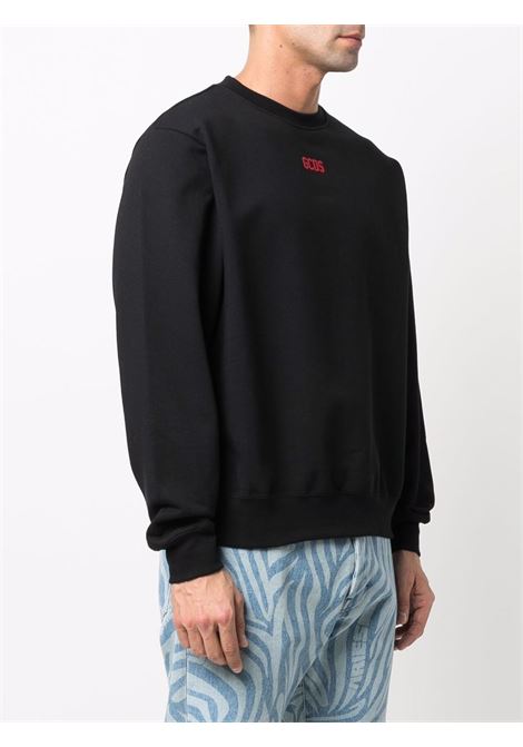 Black logo-print crew neck sweatshirt - men GCDS | CC94M11010402