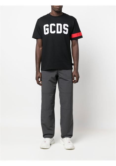 Black logo-print T-shirt - men GCDS | CC94M13014502