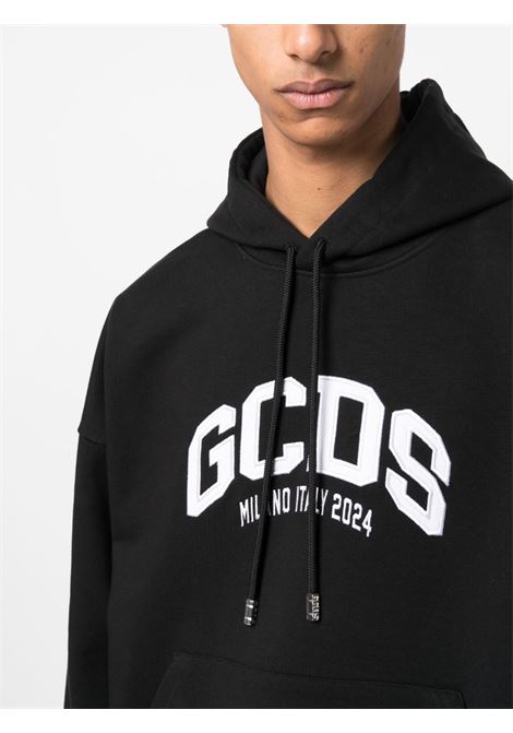 Black lounge logo sweatshirt - men GCDS | FW23M10068102