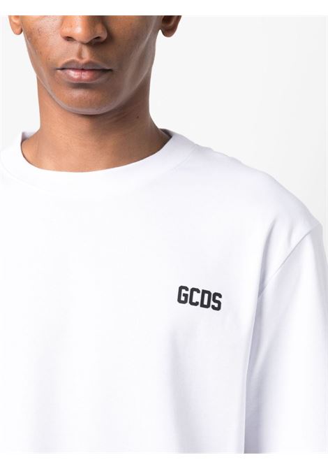 White logo-print T-shirt - men GCDS | FW23M13011701