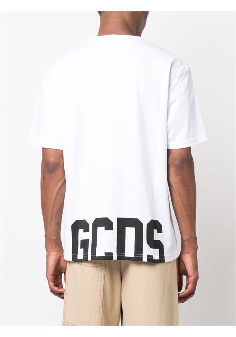 White logo-print T-shirt - men GCDS | FW23M13011701