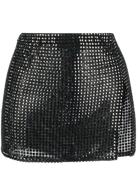 Black side-slit crystal-embellished miniskirt - women GIUSEPPE DI MORABITO | FW23092SKT21210