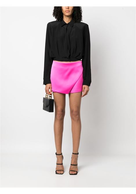 Pink asymmetric satin mini shorts - women  GIUSEPPE DI MORABITO | PF23075PA10965