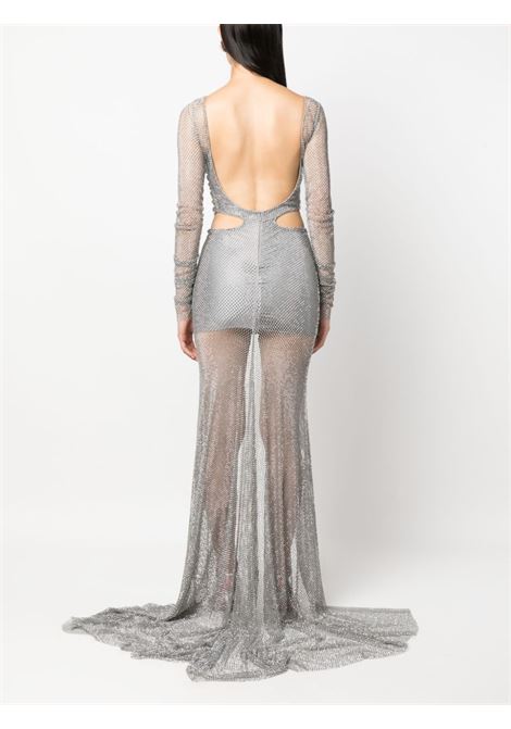 Silver crystal-embellished floor-length dress - women GIUSEPPE DI MORABITO | PF23080LD23111