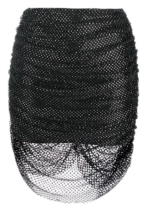 Black rhinestone-embellished mesh miniskirt - women GIUSEPPE DI MORABITO | PF23088SK23110