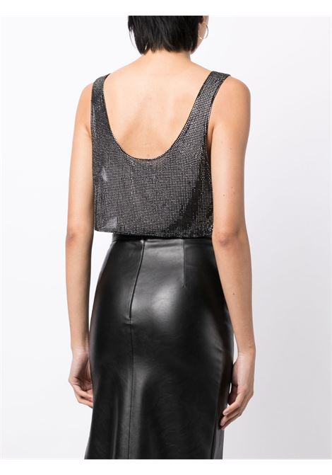 Black crystal-embellished cropped top - women GIUSEPPE DI MORABITO | PF23191TOC21210