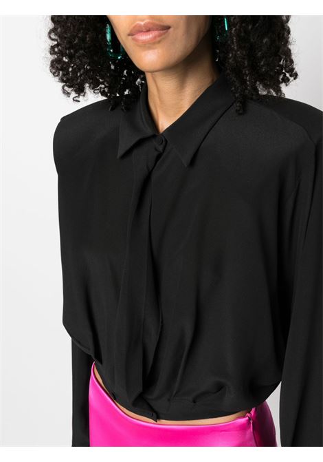 Camicia con applicazione crop in nero - donna GIUSEPPE DI MORABITO | PF23201TOF25510