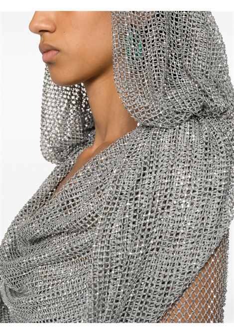 Silver rhinestone embroidered mesh dress - women  GIUSEPPE DI MORABITO | PF23313DR23111