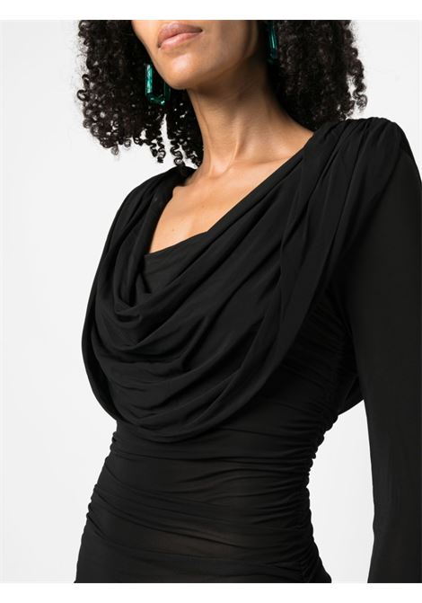Black cowl-neck ruched minidress - women GIUSEPPE DI MORABITO | PF23313DR24310