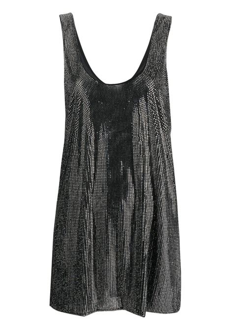 Black rhinestone-embellished scoop-neck minidress - women GIUSEPPE DI MORABITO | PF23315DRC21210