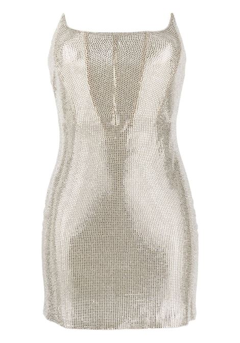 Silver rhinestone-embellished minidress - women GIUSEPPE DI MORABITO | PF23319DRC21211