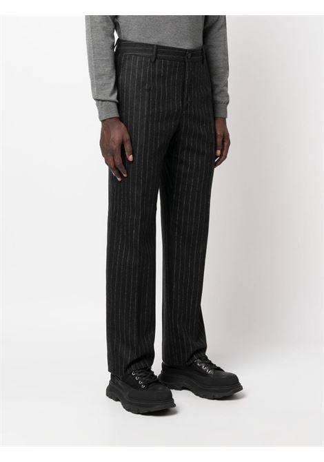 Grey striped mid-rise trousers - men GOLDEN GOOSE | GMP01503P00116260433