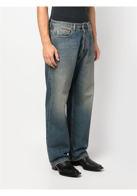 Blue straight-leg washed-denim jeans - men GOLDEN GOOSE | GMP01636P00125850100