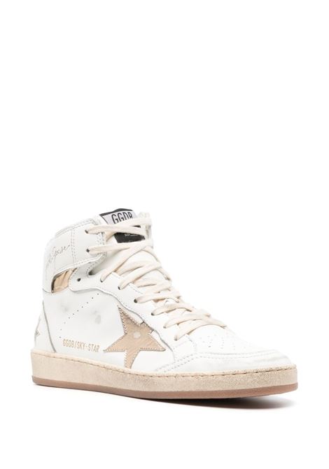 White and gold star-patch lace-up sneakers - women GOLDEN GOOSE | GWF00230F00463311522