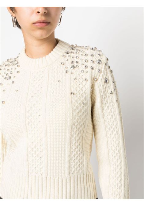 Maglione con cristalli in bianco - donna GOLDEN GOOSE | GWP01165P00132015124