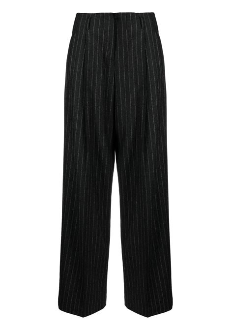 Dark grey straight-leg pinstripe trousers - women GOLDEN GOOSE | GWP01203P00116260433