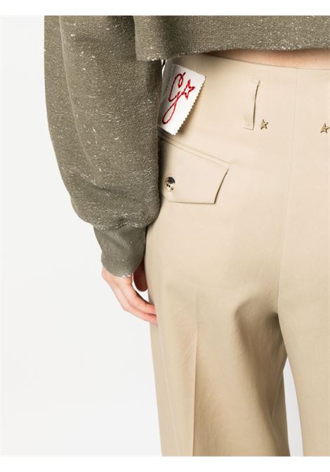 Beige high-waisted wide-leg trousers - women GOLDEN GOOSE | GWP01203P00117015272