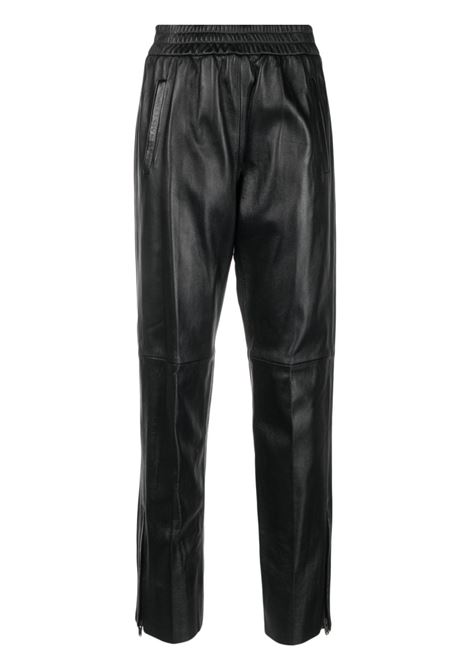Black elastic-waist cropped trousers - women GOLDEN GOOSE | GWP01486P00117890100