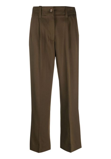 Brown high-waisted tailored trousers - women GOLDEN GOOSE | GWP01504P00116335551