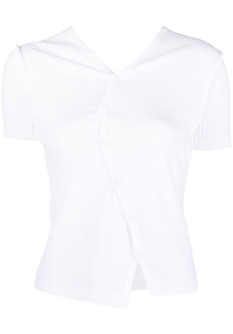 Top asimmetrico a coste in bianco - donna HELMUT LANG | Top | N04HW506C7J