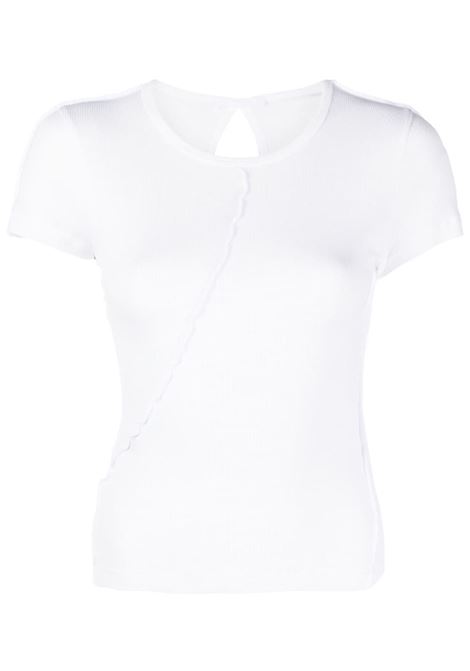 T-shirt Twist con cut-out in bianco - donna HELMUT LANG | N05HW522100