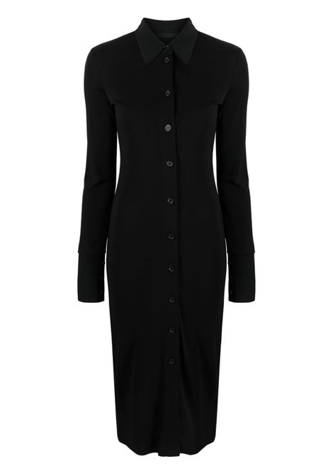 Black button-up midi shirtdress - women HELMUT LANG | N05HW601001