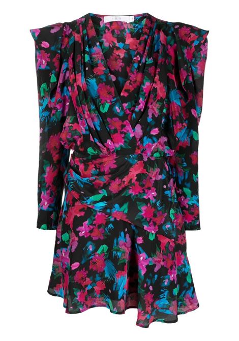 Multicolour floral-print V-neck silk minidress - women IRO | 23WWP33MASCABLA7223W
