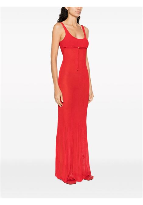 Red La robe maille maxi dress - women JACQUEMUS | 233KN3442327470