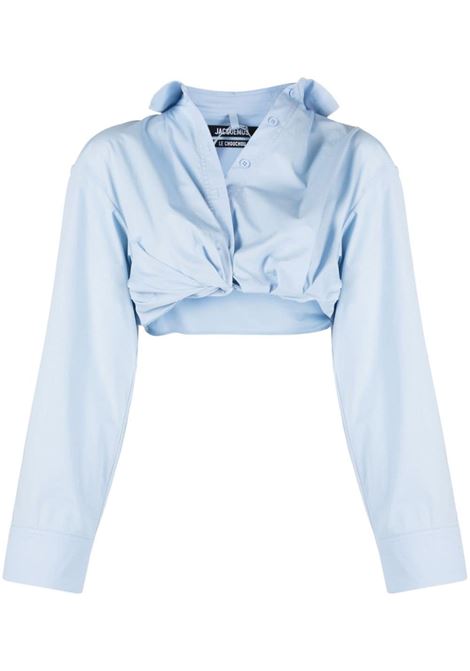 Camicia crop la chemise bahia in azzurro - donna JACQUEMUS | 233SH0421452320