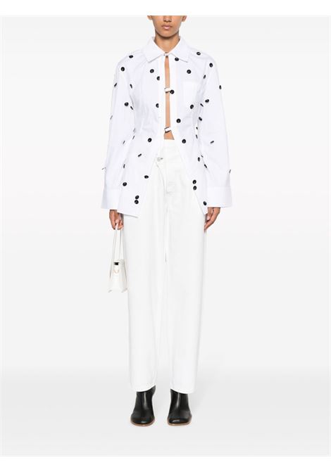 White La Chemise Lavoir Brod?e embellished shirt - women  JACQUEMUS | 233SH04814541EM