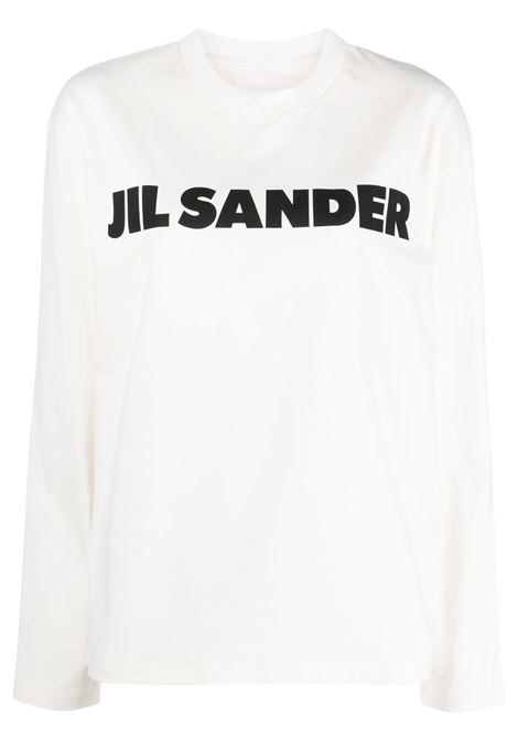 White logo-print long-sleeved t-shirt - women JIL SANDER | J02GC0107J45047102
